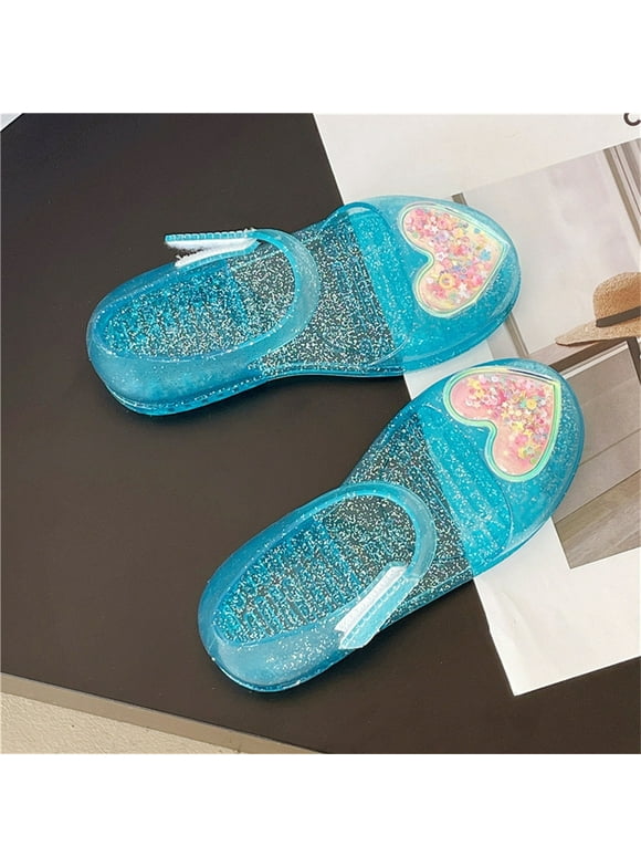 Girl's Sandals Size 8 Platform Closed Toe Jelly Summer Sandals Water Beach Strappy Pool Shoes for Little Big Kid