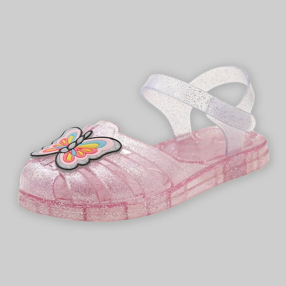 Ovbmpzd Girl's Sandals Size 9 Jelly Water Closed Toe Summer Sandals Flat Holiday Beach Strappy Shoes for Little Big Kid