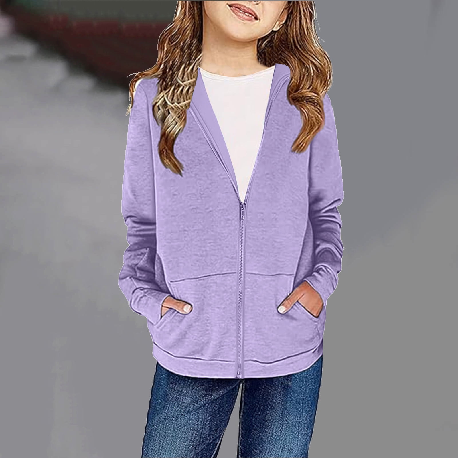 Ovbmpzd Girls Clothes Size 14-16 Toddlers Hoodie Outwear Long Sleeve  Sweatshirt Casual Pocket Pullover for Teen Girl