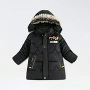 Ovbmpzd Girls Coats Size 6-7 Toddler Baby Boys Cute Fashion Solid Winter Hooded Jacket Warm Zipper Cotton Clothes