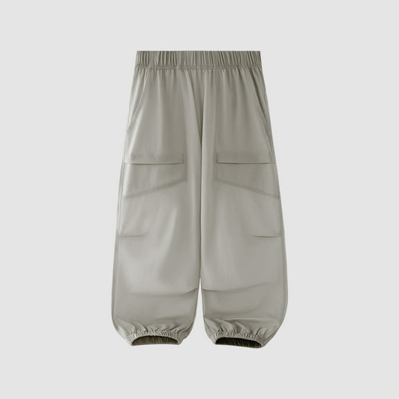 Ovbmpzd Girls Gray Pants Boys Cargo Wide Leg Jogger Holiday Baggy Outdoor Pants Sweatpants Big Kid Size 14