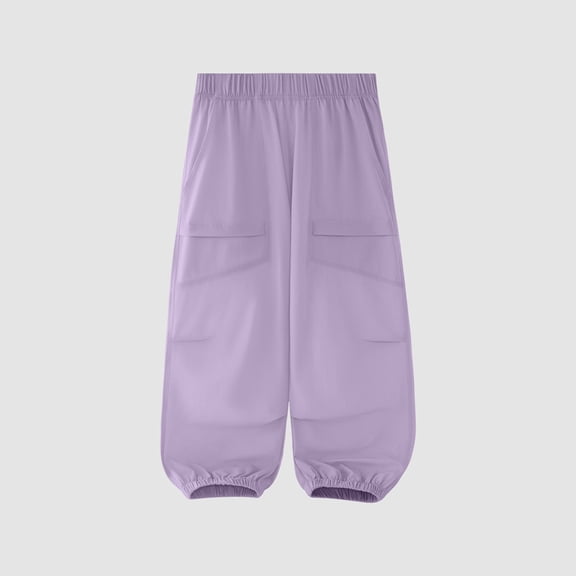 Ovbmpzd Girls Pants Boys Cargo Purple Wide Leg Jogger Baggy Outdoor Holiday Pants Kids Sweatpants Size 6