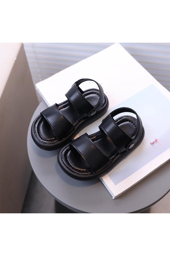 Girls Sandals Beach Platform Open Toe Black Summer Sandals Strappy Water Holiday Shoes for Little Big Kid