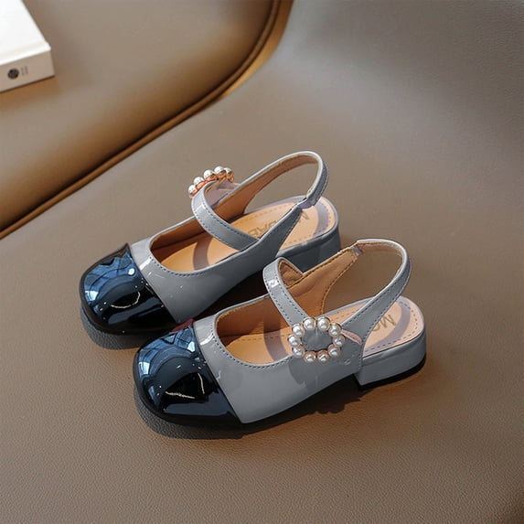 Ovbmpzd Girls Sandals Size 10 Low Heels Closed Toe Summer Rhinestone Sandals Dress Princess Wedding Party Shoes for Little Big Kid