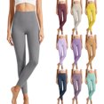 thumbnail image 1 of Ovbmpzd Gray Womens Yoga Pants Tummy Control Petite Slim-Leg Leggings High Waist Casual Long Leggings,S, 1 of 6