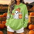 thumbnail image 1 of Ovbmpzd Green Adult Halloween Sweatshirts Oversized Graphic Hooded Hoodie Casual Long Sleeve Tops,M, 1 of 5