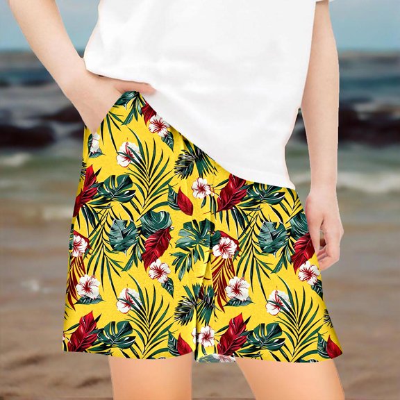 Ovbmpzd High Waisted Baby Shorts Boho Tropical Beach Summer Shorts Pants for Teen Girls 5 Years