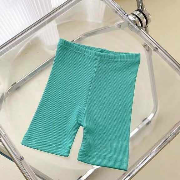 Ovbmpzd High Waisted Toddler Shorts Girls Green Stretchy Sports Yoga Capris Preemie Baby Pants for Girls 100/6 Months