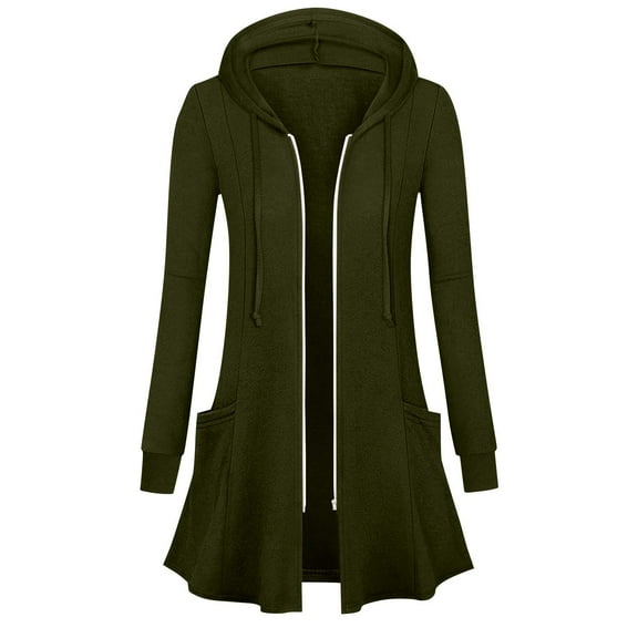 Ovbmpzd Hooded Light Weight Jackets Womens Casual Petite Zip Up Green Tunic Long Sleeve Jackets Womens Coats L