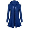 thumbnail image 1 of Ovbmpzd Hooded Women Jacket Blue Petite Zip Up Casual Tunic Long Sleeve Jackets Coats for Women XXL, 1 of 5