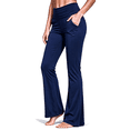 thumbnail image 1 of Ovbmpzd High Wasited Womens Yoga Pants Ladies Flared Navy Plus size Leggings Casual Tummy Control Leggings With Pockets,XXL, 1 of 6