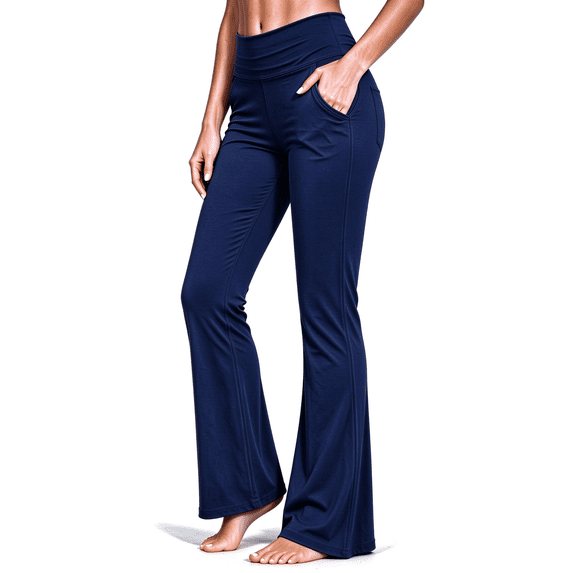 Ovbmpzd High Wasited Womens Yoga Pants Ladies Flared Navy Plus size Leggings Casual Tummy Control Leggings With Pockets,XXL