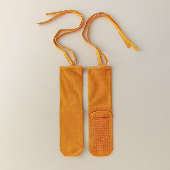 Ovbmpzd Non-Slip Womens Socks Size 7-9 Grip Tube Orange Cotton Moisture-Wicking Gym Yoga Pilates Socks Seamless Socks for Women