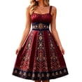 thumbnail image 1 of Ovbmpzd Oktoberfest Womens Summer Dresses Wine Bavarian Midi Dirndl A-Line Plus Size Sleeveless Dresses,XXXL, 1 of 5