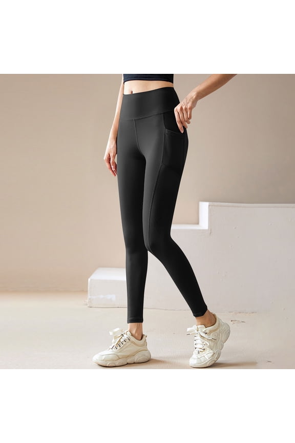 Opaque Tight Women Yoga Black Tummy Control Pantyhose Workout Butt Lifting Pockets Leggings Tights for Women