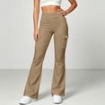 thumbnail image 1 of Ovbmpzd Petite Women’s Yoga Pants Flare Khaki Tummy Control Leggings Mid Waist Casual Long Leggings,XXL, 1 of 6