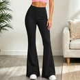 thumbnail image 1 of Ovbmpzd Petite Yoga Pants Womens Flare Black Ladies Leggings Long Mid Waist Casual Leggings,XXL, 1 of 6