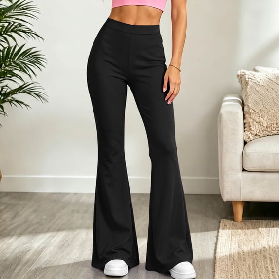 Ovbmpzd Petite Yoga Pants Womens Flare Black Ladies Leggings Long Mid Waist Casual Leggings,XXL