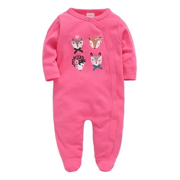 Ovbmpzd Pink Baby Pajamas Boy Cotton Cozy Cute Long Sleeve Graphic Sleep N Plays Baby Boy Onesies 9 Months
