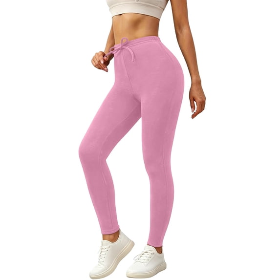 Ovbmpzd Pink Pants Yoga Slim-Leg High Wasited Fleece Petite Leggings Casual Tummy Control Leggings,XL