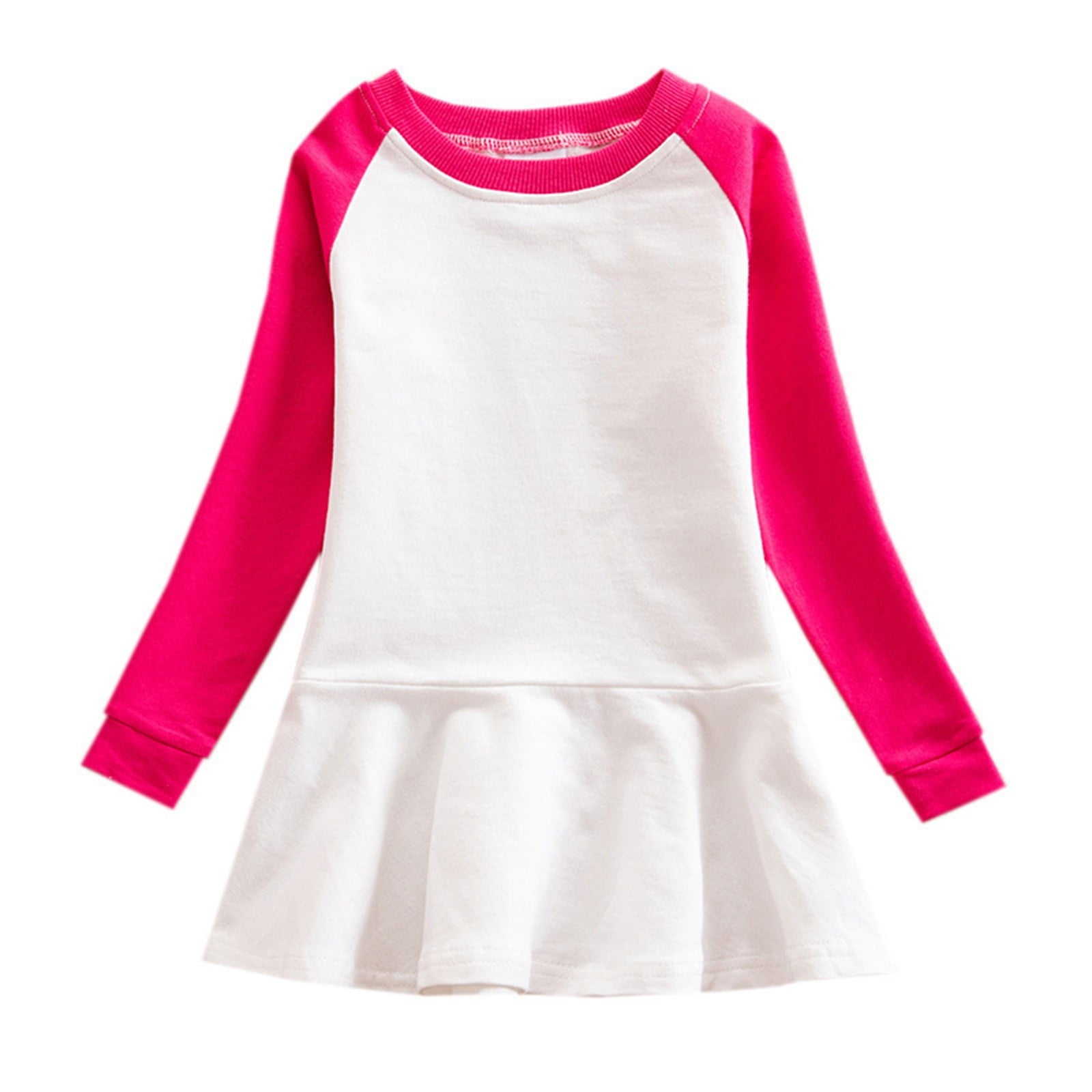 Ovbmpzd Pleated Girls Dresses Cotton Midi Pink Holiday Shirt Dress Kids Dresses Clearance under $10 2 Years
