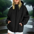 thumbnail image 1 of Ovbmpzd Plus Size Rain Jacket For Women Waterproof Zip Up Hooded Black Long Sleeve Hiking Nylon Windbreaker Womens Fall Jackets 2025 L, 1 of 8
