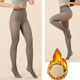 thumbnail image 1 of Ovbmpzd Plus Size Tight Women Fleece Lined Fake Sheer Bronze Pantyhose Thick Winter Warm Thermal Leggings Tights for Women, 1 of 6