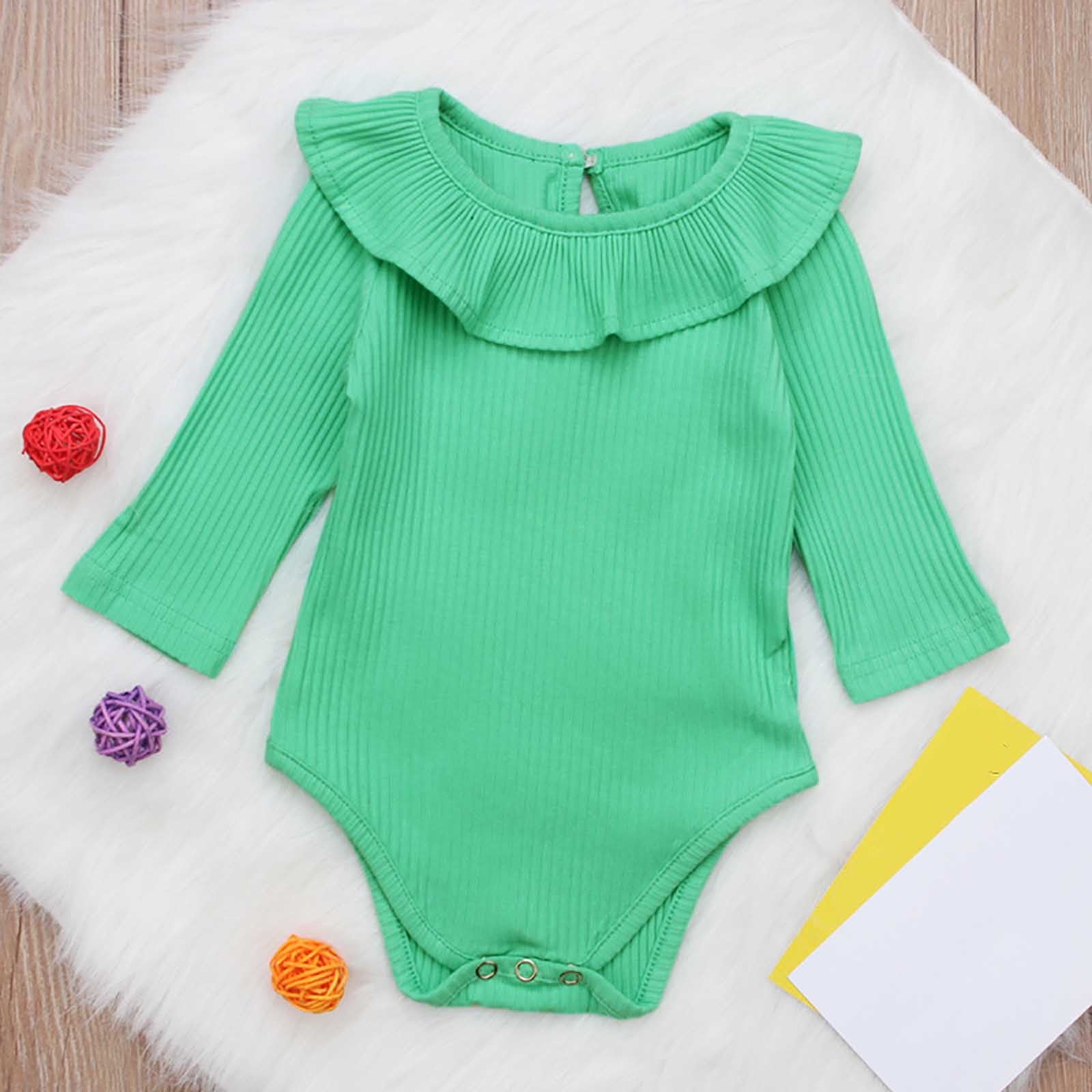 Ovbmpzd Preemie Baby Boy Clothes Ruffled Long Sleeve Bodysuit Baby Girl