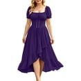 thumbnail image 1 of Ovbmpzd Purple Halloween Dresses for Women Plus Size Vintage Midi Gothic A-Line Dresses Puff Casual Short Sleeve Dresses,M, 1 of 6