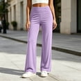 thumbnail image 1 of Ovbmpzd Purple Yoga Pants Womens Petite Ladies Wide-Leg Leggings High Waist Casual Long Leggings,M, 1 of 6