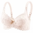 thumbnail image 1 of Ovbmpzd Push Up Womens Everyday Bras Beige Lace Supportive No Underwire Bras,42, 1 of 4