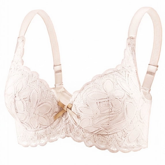 Ovbmpzd Push Up Womens Everyday Bras Beige Lace Supportive No Underwire Bras,42