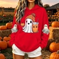 thumbnail image 1 of Ovbmpzd Red Womens Halloween Sweatshirts Graphic Hooded Oversized Hoodie Casual Long Sleeve Tops,XXL, 1 of 5