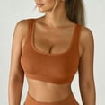 thumbnail image 1 of Ovbmpzd Ribbed Everyday Sports Bras for Women Removable Cups High Impact Brown Cami Bras Running Quick-Dry Yoga Active Bras,L, 1 of 6