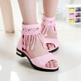 thumbnail image 1 of Ovbmpzd Girls Sandals Size 4 Summer High Heels Dress Open Toe Sandals Wedding Party Dance Adjustable Straps Shoes for Little Big Kid, 1 of 8