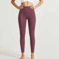 thumbnail image 1 of Ovbmpzd Slim-Leg Yoga Pants Womens Petite Ladies Coffee Leggings Long Casual High Waist Leggings,L, 1 of 6