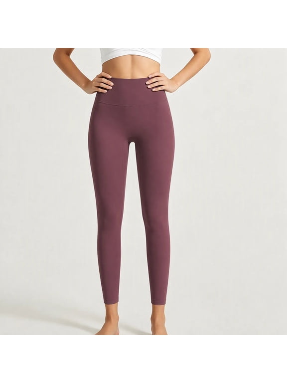 Slim-Leg Yoga Pants Womens Petite Ladies Coffee Leggings Long Casual High Waist Leggings,L