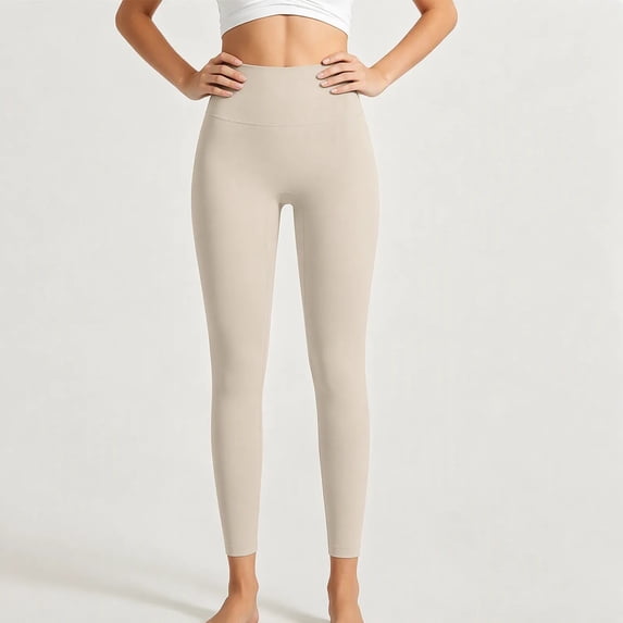 Ovbmpzd Slim-Leg Yoga Pants for Women Khaki Ladies Petite Leggings Casual Long High Waist Leggings,M