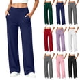 thumbnail image 1 of Ovbmpzd Straight-Leg Womans Yoga Pants Ladies Petite Navy Leggings Long Mid Waist Casual Leggings,S, 1 of 6