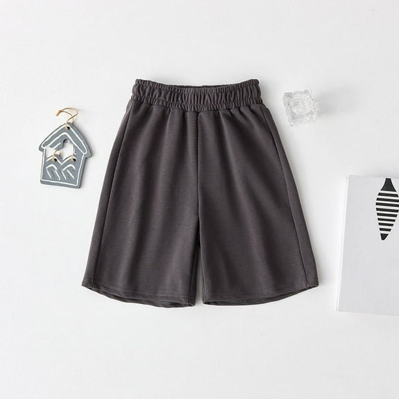 Ovbmpzd Summer Baby Shorts Boy Gray Cotton Solid Elastic Waist Shorts Toddler Sweatpants 7-8years