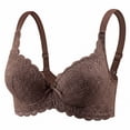 thumbnail image 1 of Ovbmpzd Supportive Womens Everyday Bras Brown Lace Push Up No Underwire Bras,36, 1 of 4