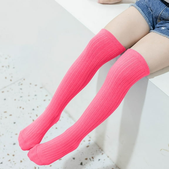 Ovbmpzd Cotton Little Girls Socks Pink Dress Thigh-High Dance Casual School Stockings Newborn Socks Girl 3 Years
