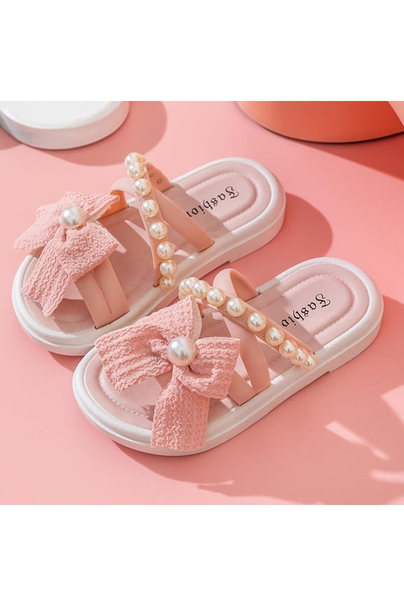 Toddler Sandals Girl Open Toe Bow Platform Slide Sandals Water Strappy Summer Beach Pool Shoes for Little Big Kid