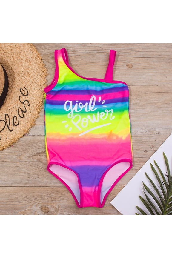 Toddler Swimsuit Boy One-Piece Fashion Neon Padded Bikinis Swimwear Kids 3/4