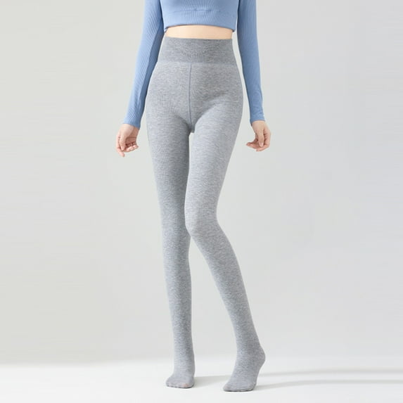 Ovbmpzd Tummy Control Tights for Women Fleece Lined Opaque Gray Pantyhose Warm Winter Thermal Leggings Tights for Women