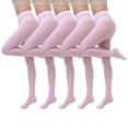 thumbnail image 1 of Ovbmpzd Tummy Control Tights for Women Plus Size Pink 5 Packs Pantyhose Seamless Dance Compression Leggings Tights for Women, 1 of 1