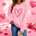 thumbnail image 1 of Ovbmpzd Valentine's Day Sweatshirts for Women Cute Petite Heart Print Crew Neck Shirts Dating Holiday Pink Long Sleeve Tops for Women L, 1 of 8
