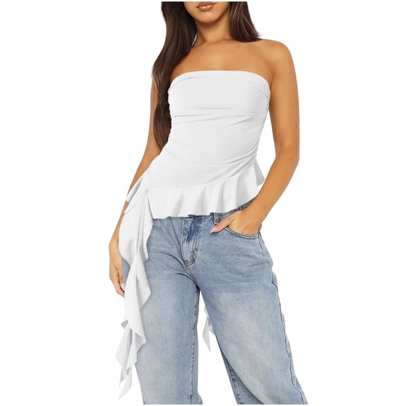 Ovbmpzd White Womens Tank Tops Tube Basic Sleeveless Skinny Square Neckline Stretchable Tank Tops for Women,S