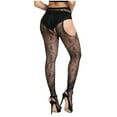 thumbnail image 1 of Ovbmpzd Women's Black Tights Crotchless Suspender Sheer Pantyhose Garter Fishnet Leggings Tights for Women, 1 of 2