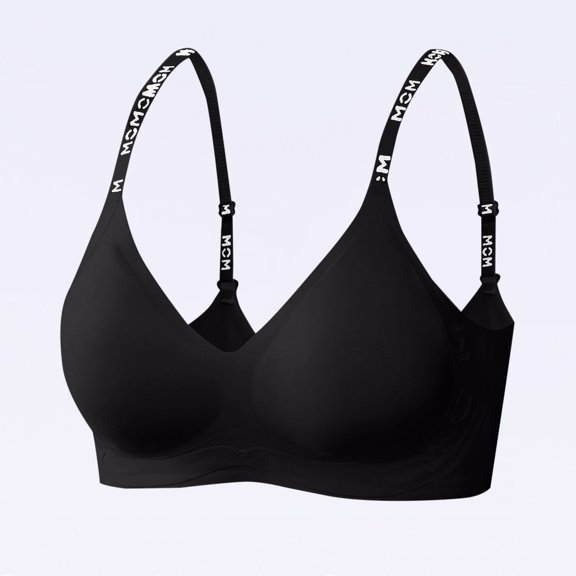 Ovbmpzd Women's Bras Wireless Push Up Seamless Bra Smoothing Black Soft Lift Bra for Women